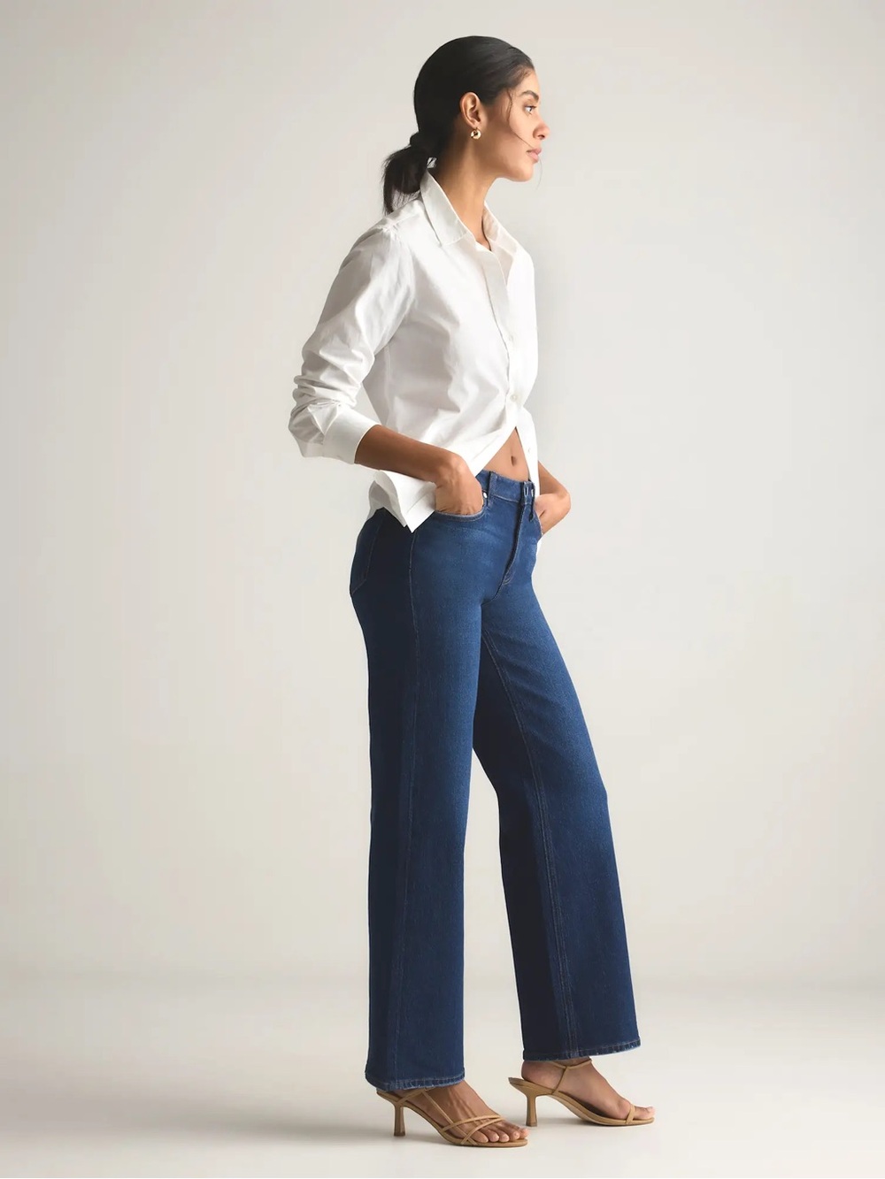 Quince 10 Bella Stretch Relaxed Fit Straight-Leg Jean Comfy 90s Organic Soft Eco - Picture 3 of 14